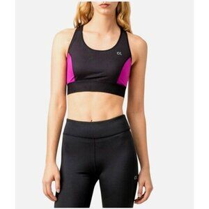 Calvin Klein Performance Racerback Bra XS Black & Pink High Support